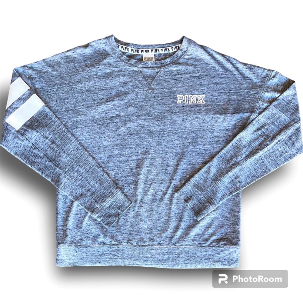 VS PINK Gray Long Sleeve Campus Pullover